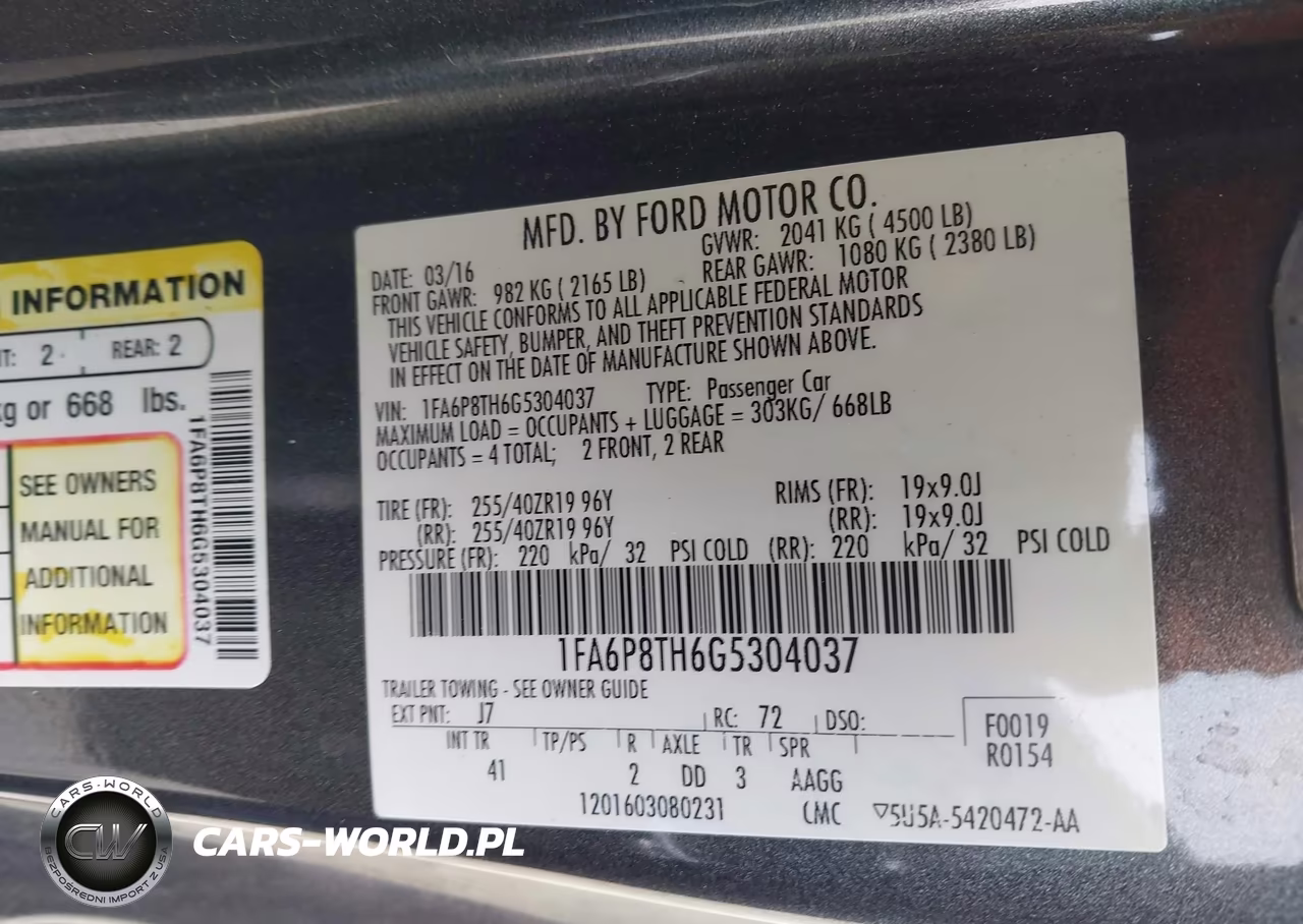 2016 Ford Mustang Ecoboost VIN:1FA6P8TH6G5304037 - 9
