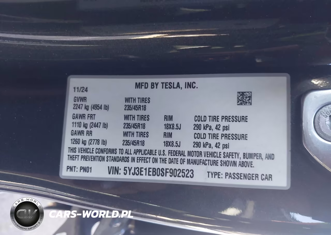 2025 Tesla Model 3 Long Range All-Wheel Drive VIN:5YJ3E1EB0SF902523 - 9