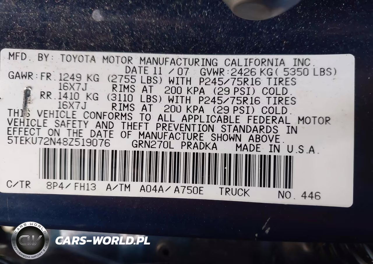 2008 Toyota Tacoma Prerunner V6 VIN:5TEKU72N48Z519076 - 9