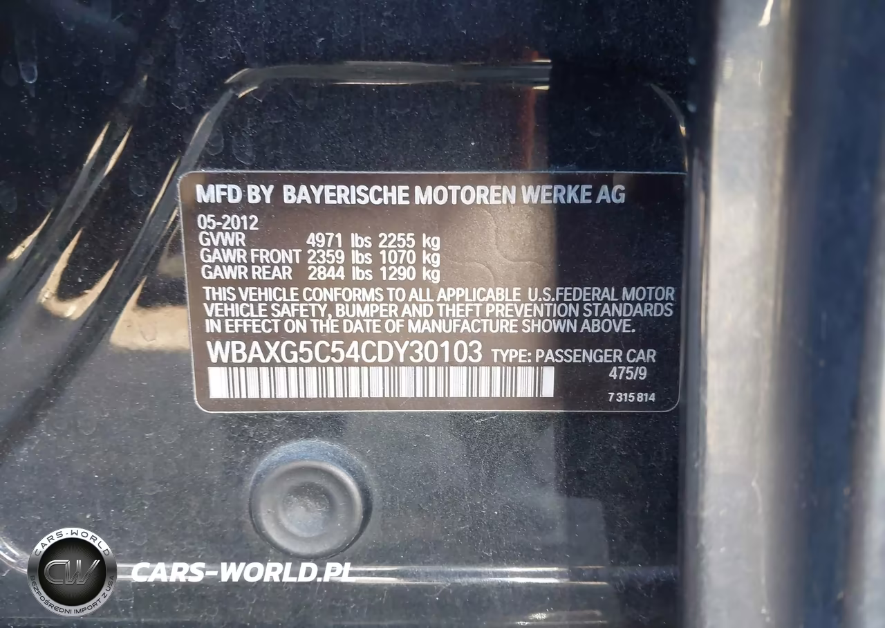 2012 BMW 528I VIN:WBAXG5C54CDY30103 - 9
