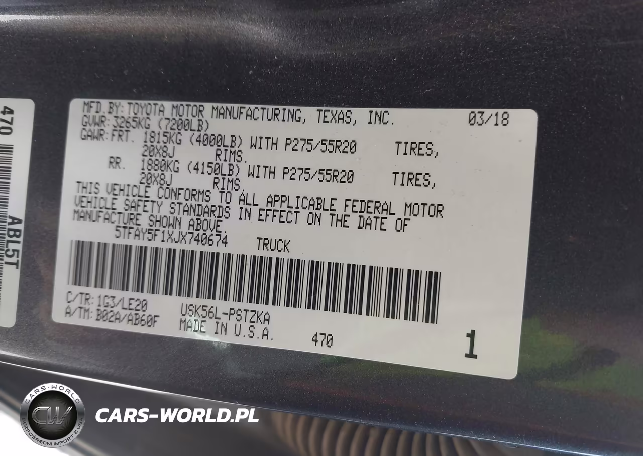 2018 Toyota Tundra Platinum 5.7L V8 VIN:5TFAY5F1XJX740674 - 9