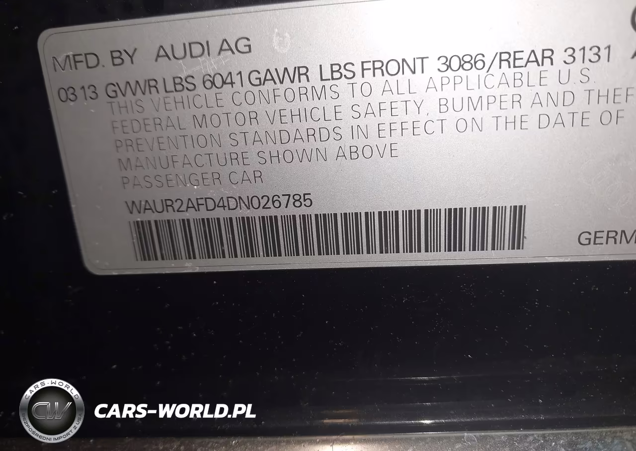 2013 Audi A8 L 4.0T VIN:WAUR2AFD4DN026785 - 9