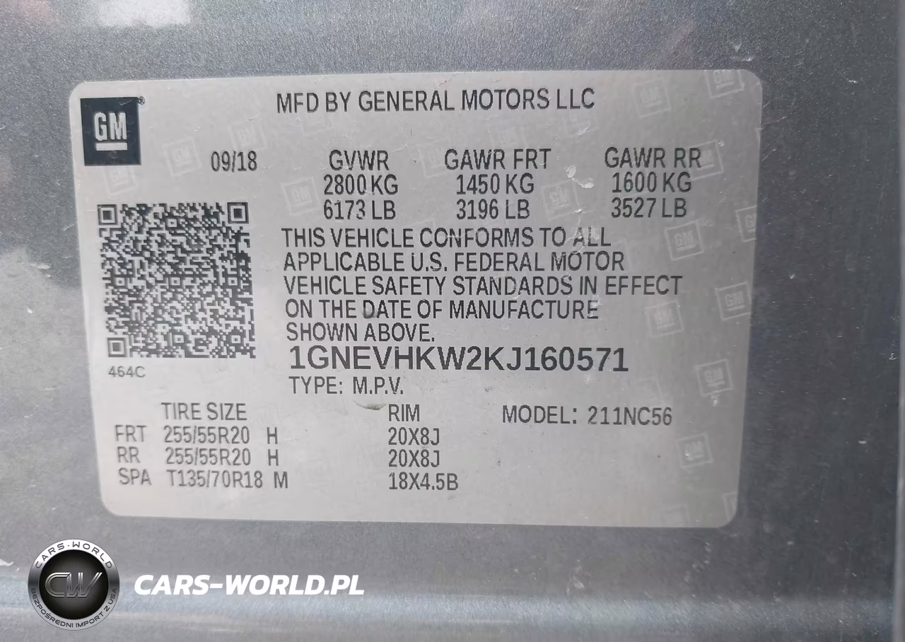 2019 Chevrolet Traverse 3Lt VIN:1GNEVHKW2KJ160571 - 9
