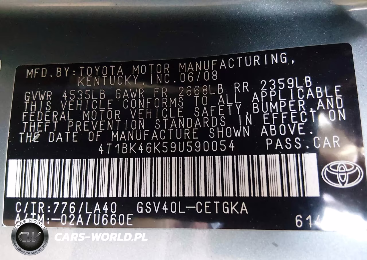 2009 Toyota Camry Xle V6 VIN:4T1BK46K59U590054 - 9