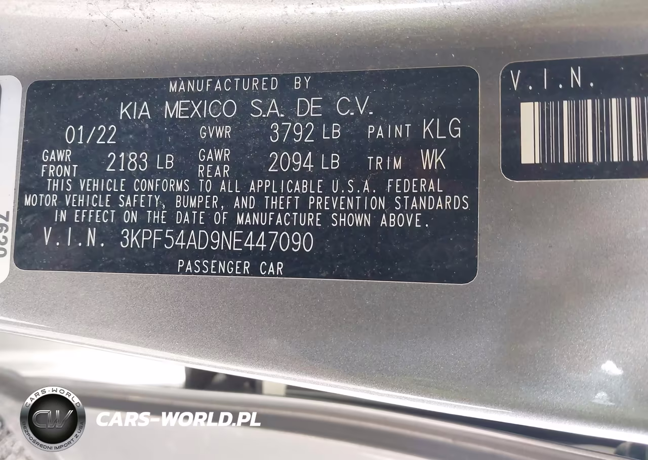 2022 Kia Forte Gt-Line VIN:3KPF54AD9NE447090 - 9