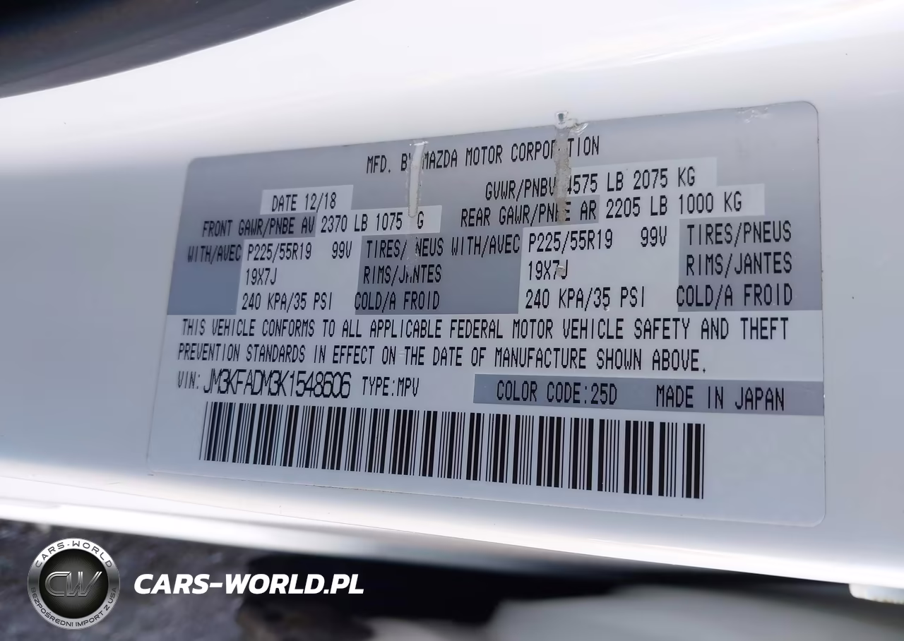 2019 Mazda Cx-5 Grand Touring VIN:JM3KFADM3K1548606 - 9