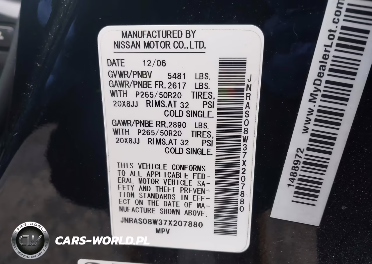 2007 Infiniti Fx35 VIN:JNRAS08W37X207880 - 9
