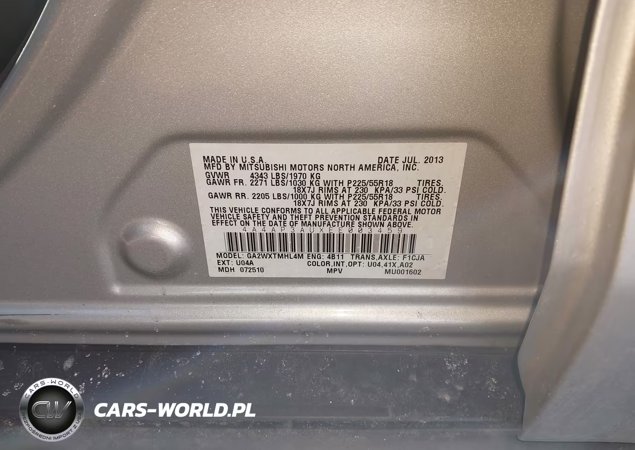 2014 Mitsubishi Outlander Sport Es VIN:4A4AP3AUXEE003459 - 9