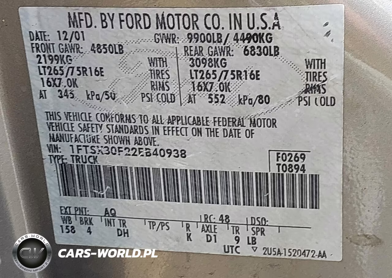 2002 Ford F-350 Lariat-Xl-Xlt VIN:1FTSX30F22EB40938 - 9