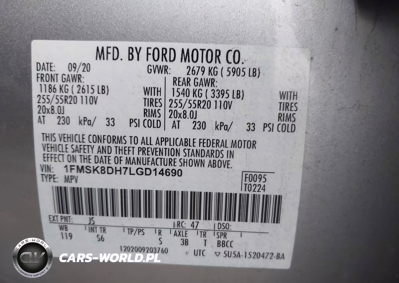 2020 Ford Explorer Xlt VIN:1FMSK8DH7LGD14690 - 9
