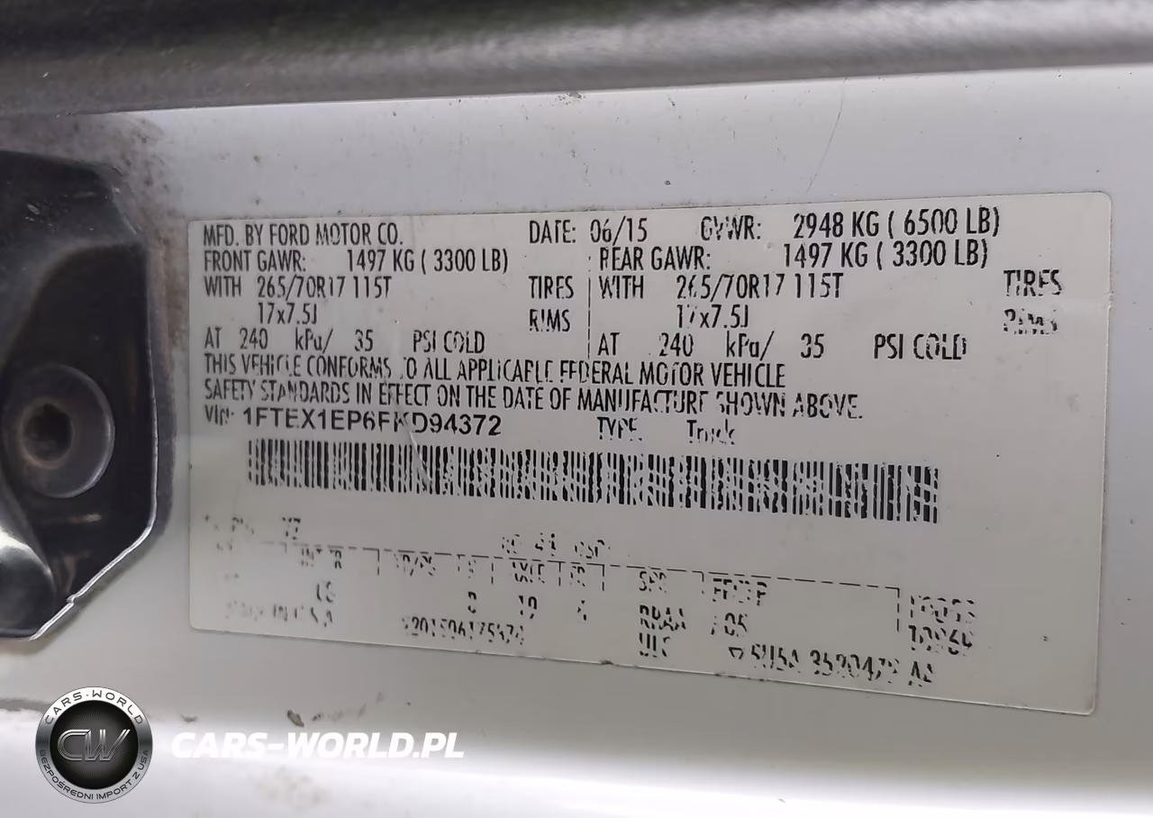2015 Ford F-150 Xl VIN:1FTEX1EP6FKD94372 - 9