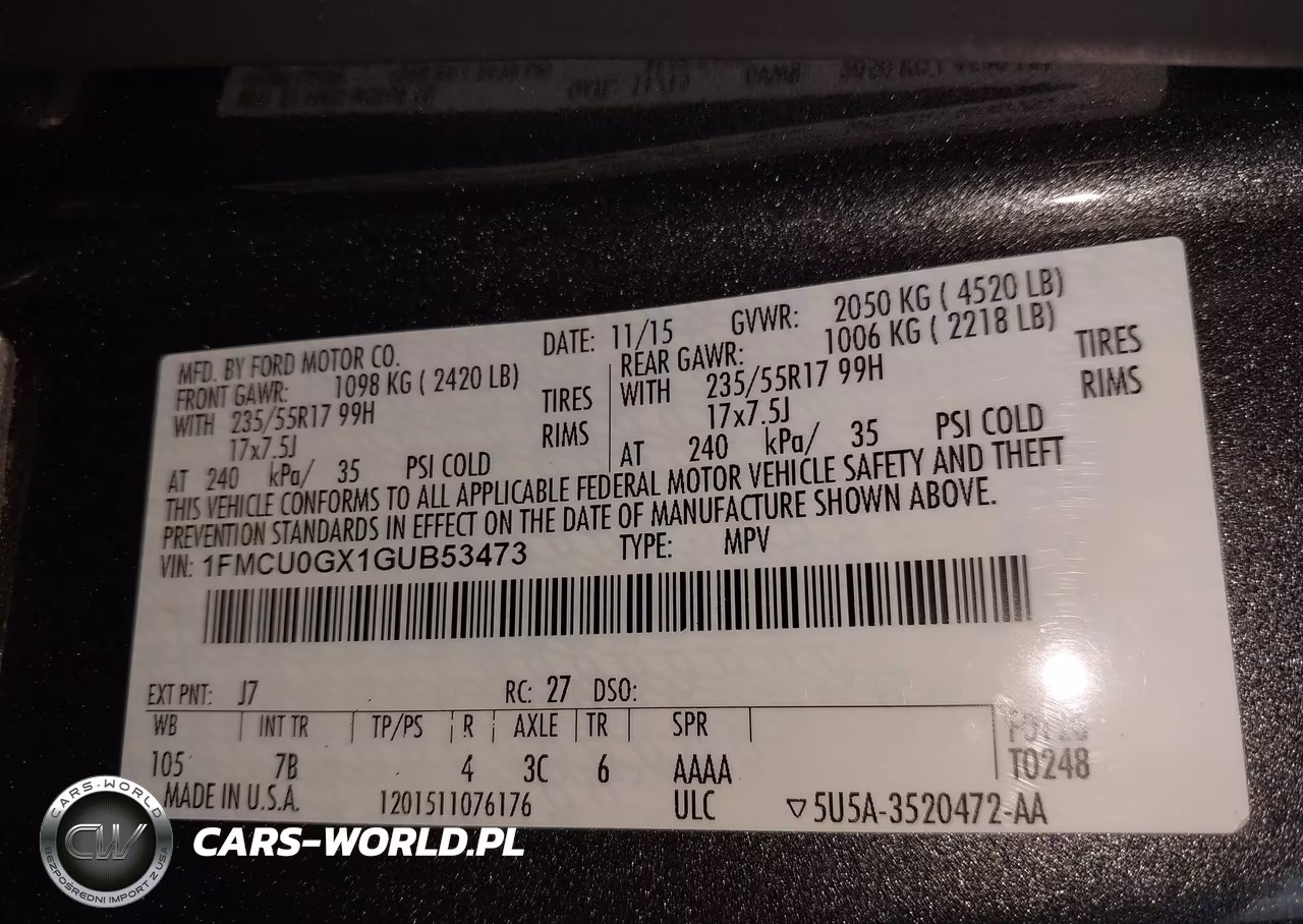 2016 Ford Escape Se VIN:1FMCU0GX1GUB53473 - 9