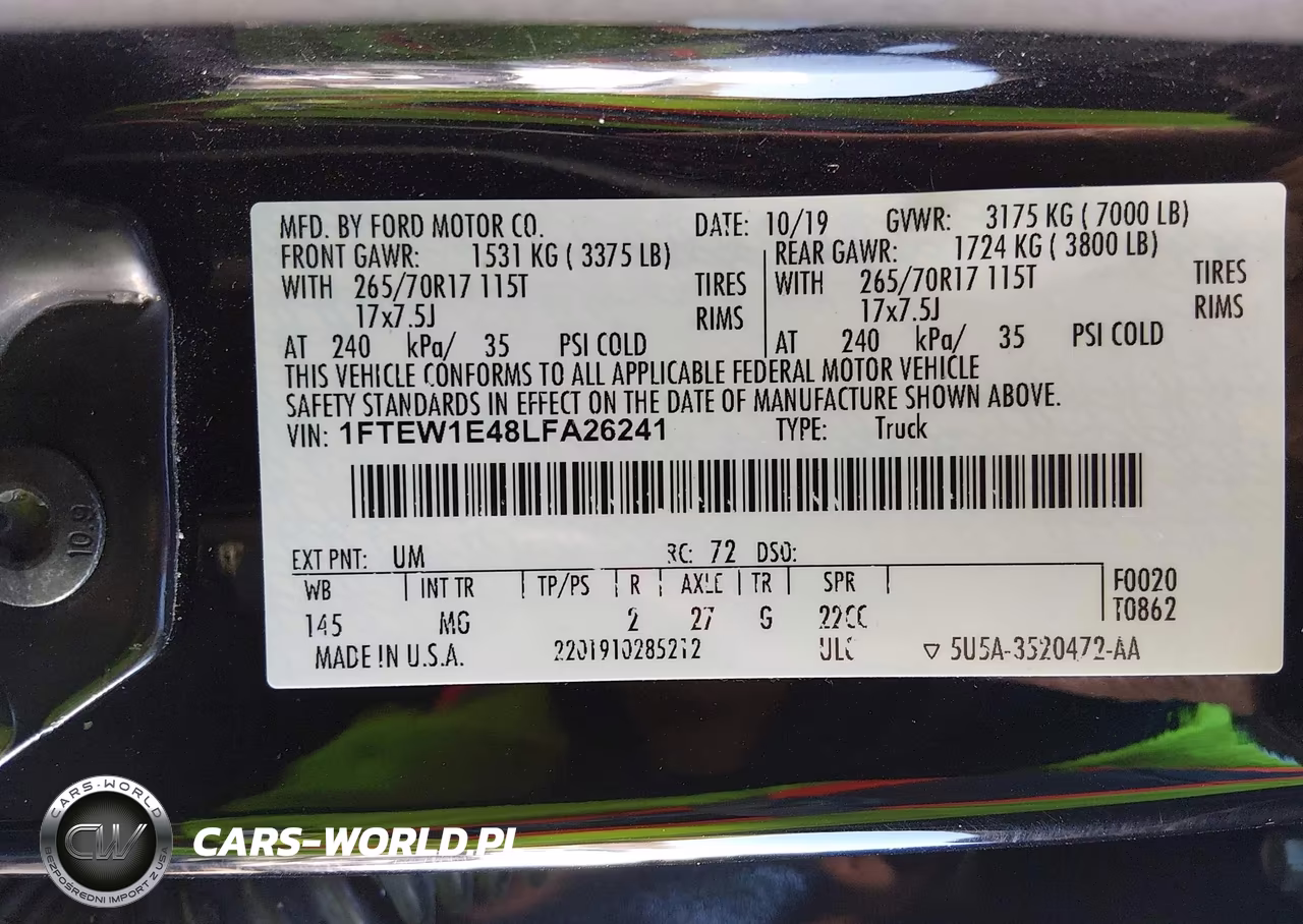 2020 Ford F-150 Xlt VIN:1FTEW1E48LFA26241 - 9