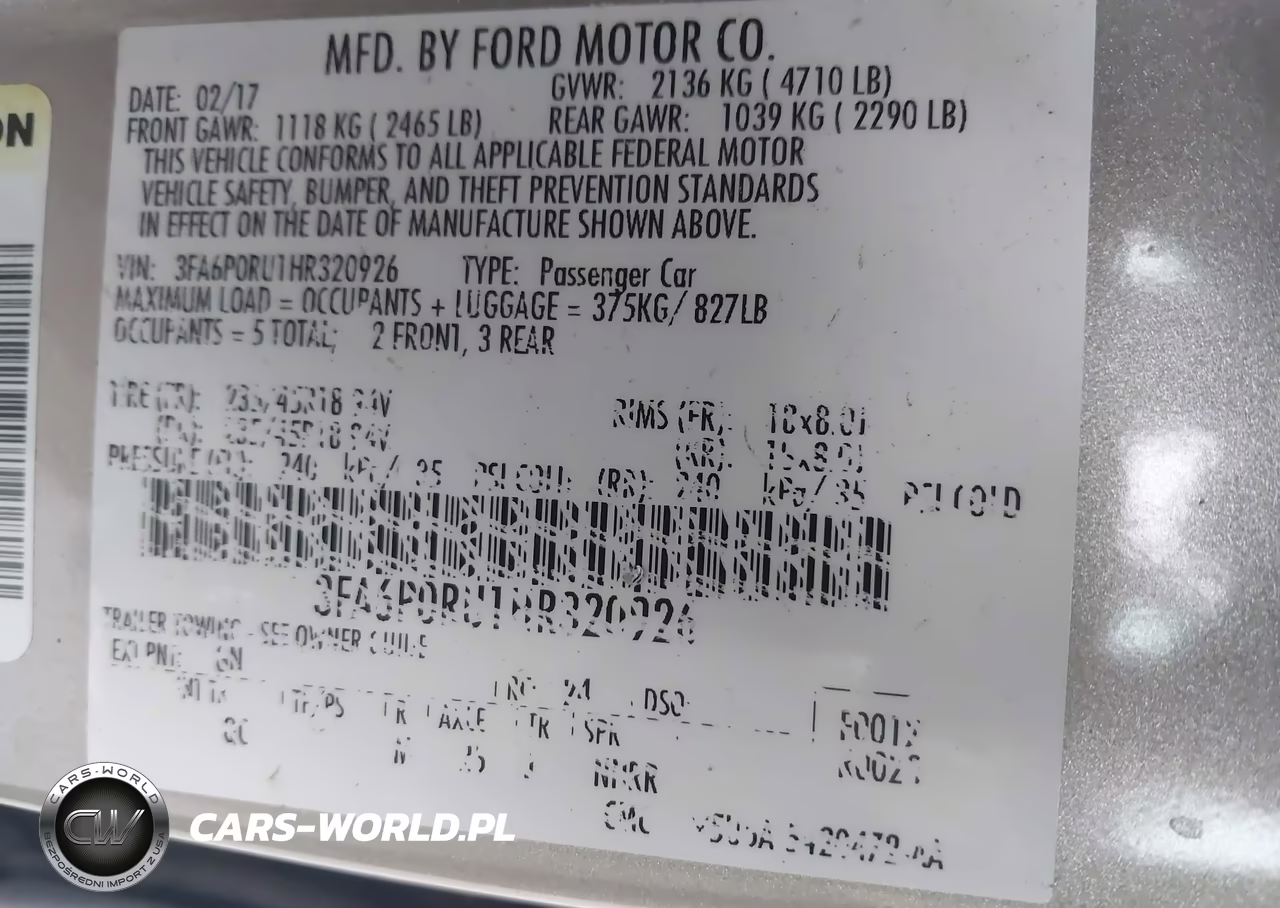 2017 Ford Fusion Hybrid Platinum VIN:3FA6P0RU1HR320926 - 9