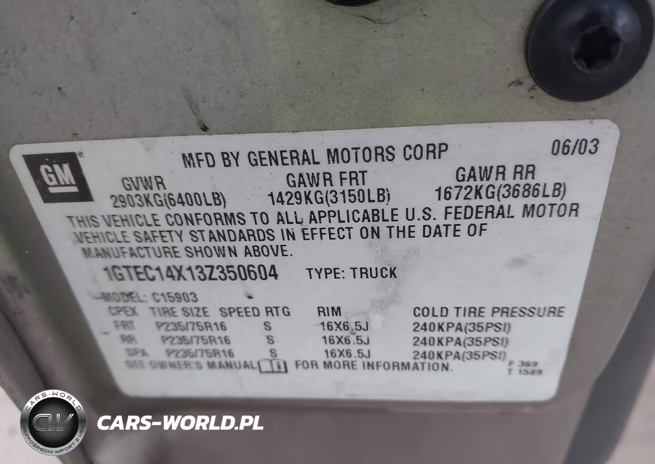 2003 GMC Sierra 1500 Work Truck VIN:1GTEC14X13Z350604 - 9