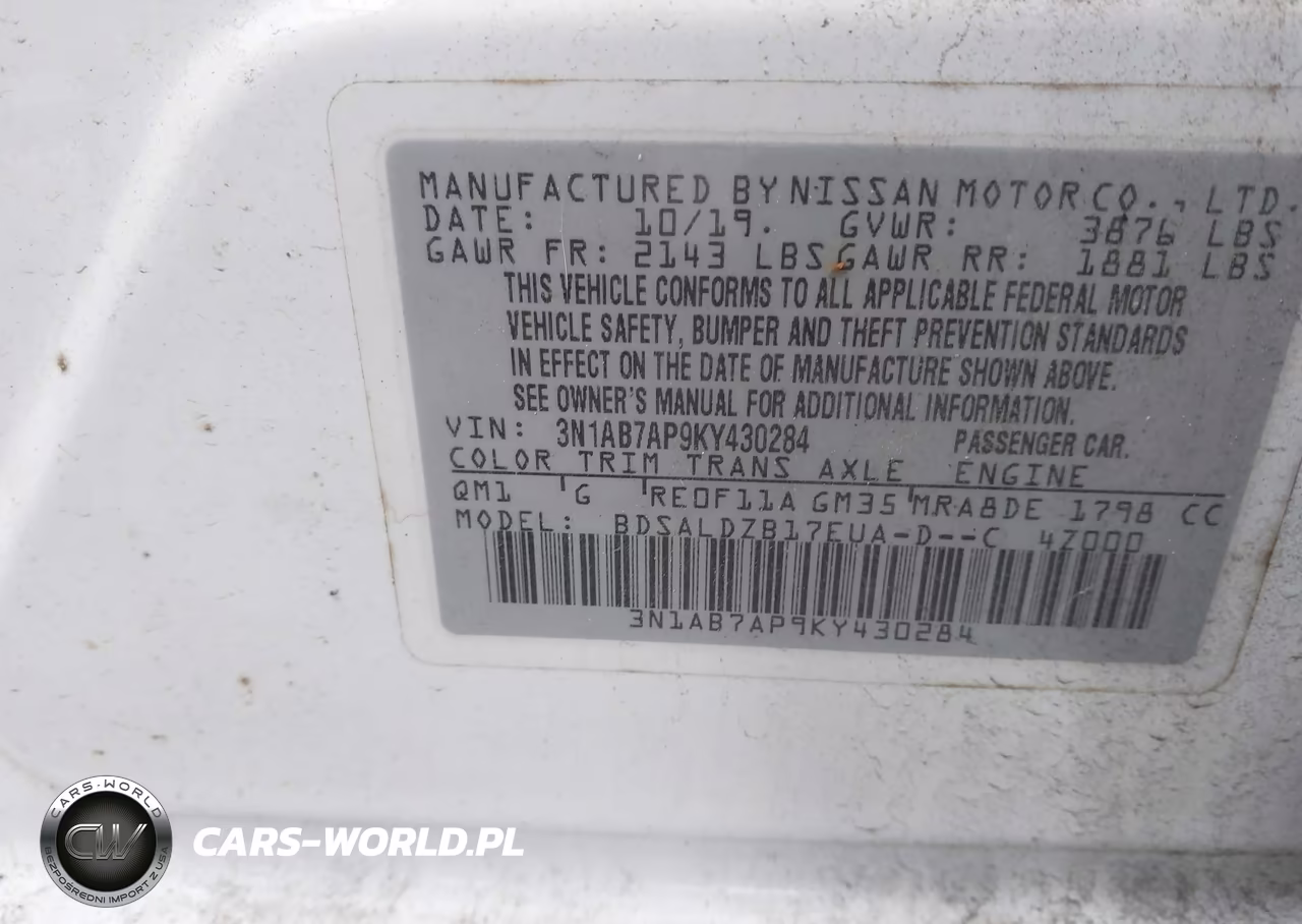 2019 Nissan Sentra Sv VIN:3N1AB7AP9KY430284 - 9