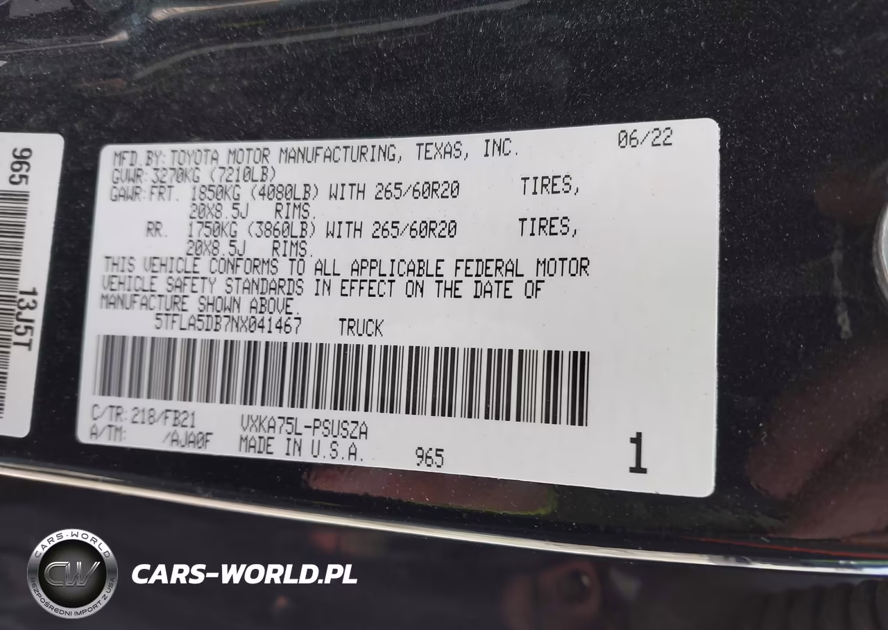 2022 Toyota Tundra Sr5 VIN:5TFLA5DB7NX041467 - 9