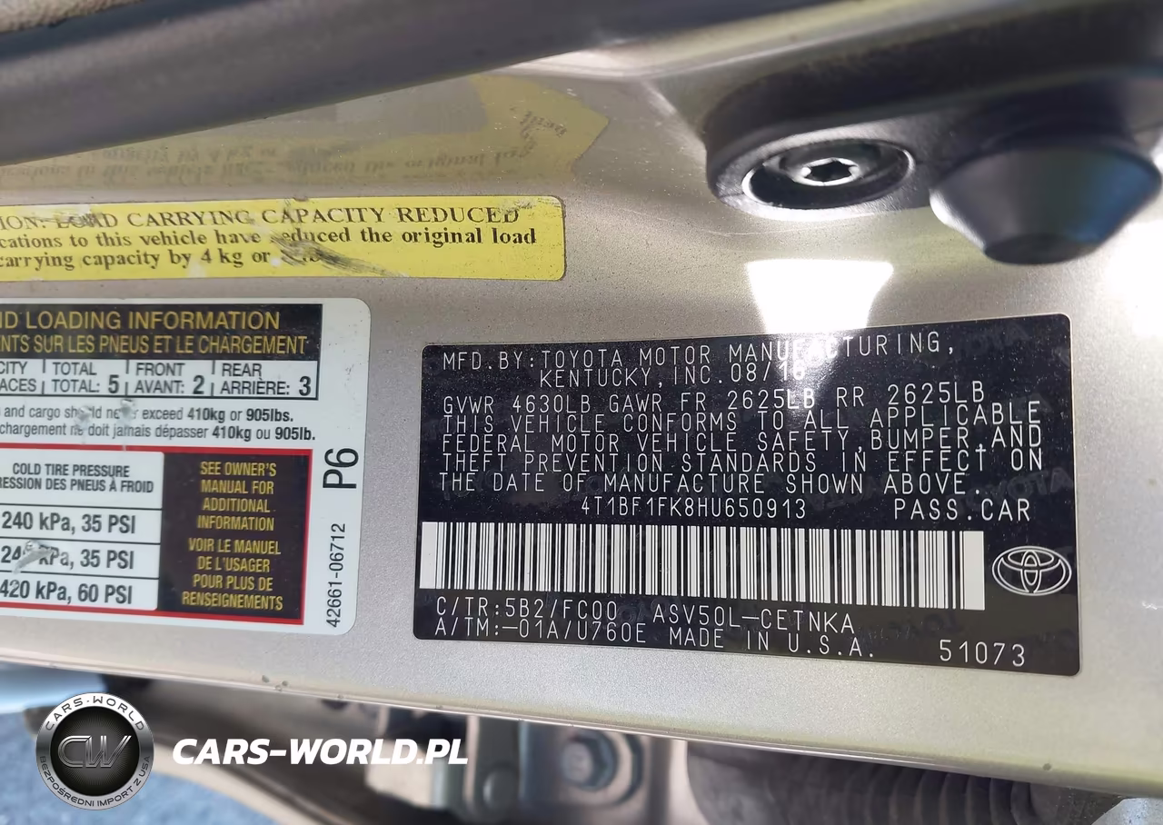 2017 Toyota Camry Le VIN:4T1BF1FK8HU650913 - 9