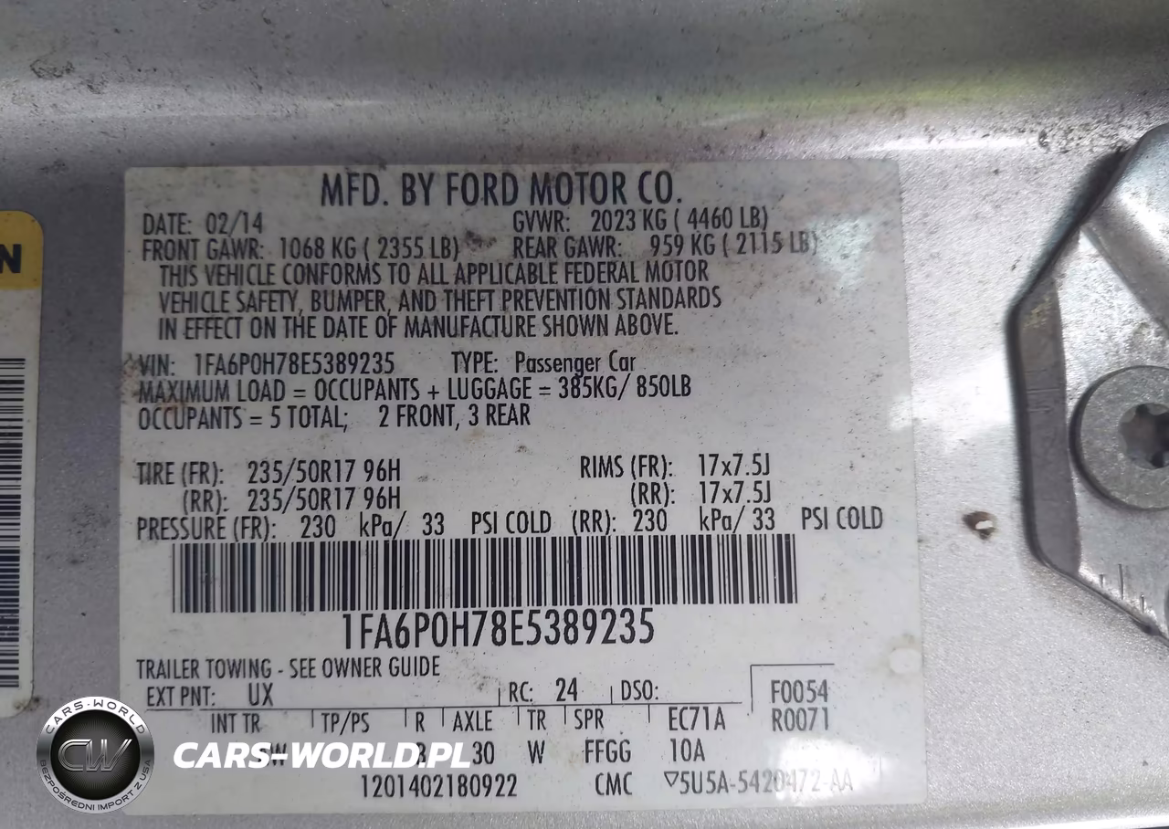 2014 Ford Fusion Se VIN:1FA6P0H78E5389235 - 9