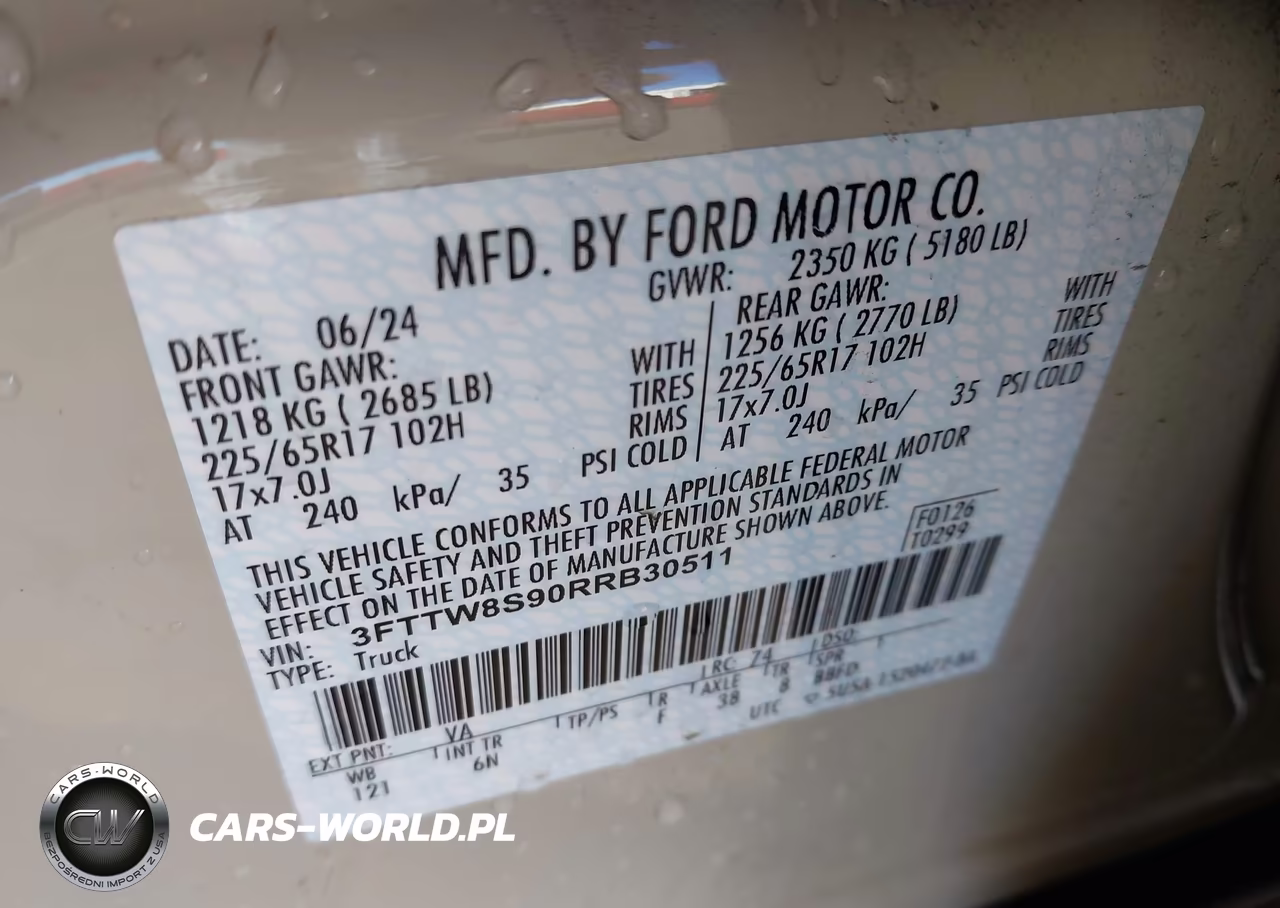 2024 Ford Maverick Lariat VIN:3FTTW8S90RRB30511 - 9