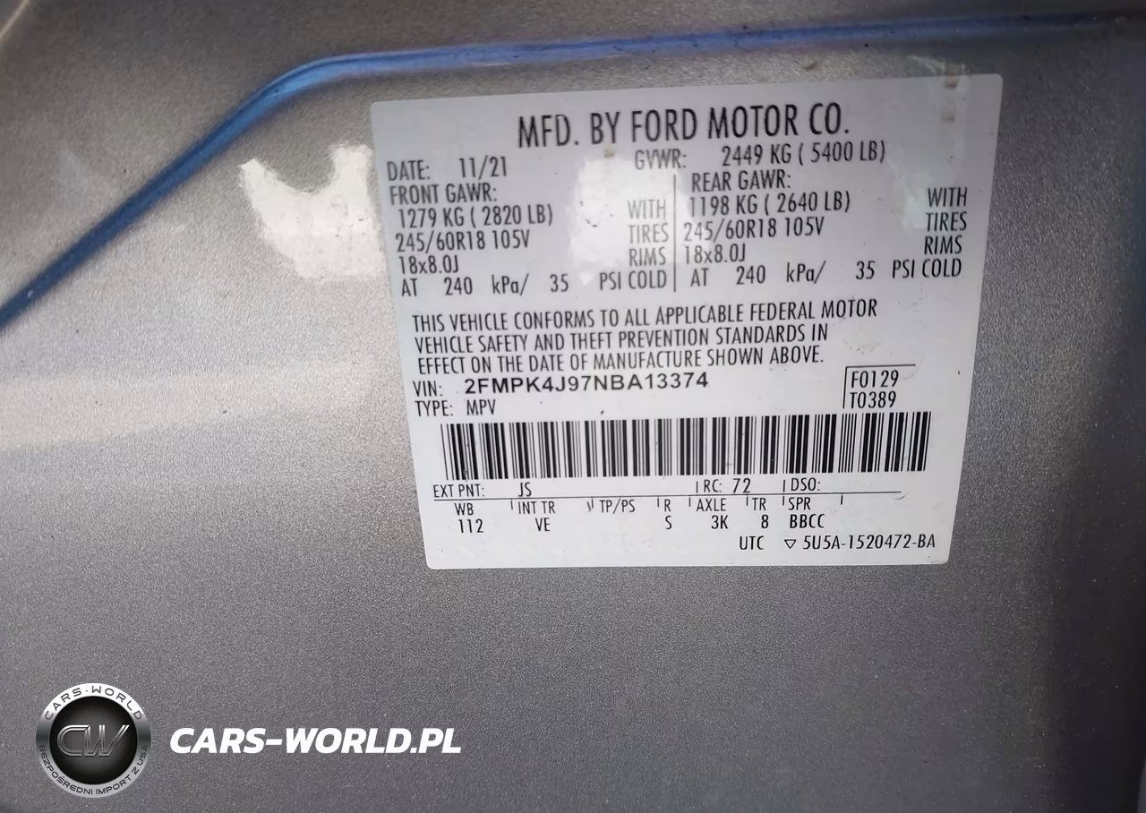 2022 Ford Edge Sel VIN:2FMPK4J97NBA13374 - 9