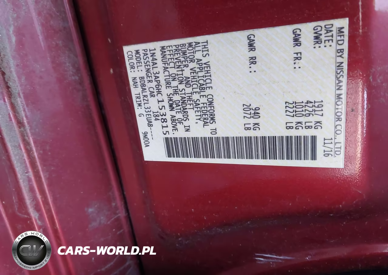 2017 Nissan Altima 2.5 Sl VIN:1N4AL3AP6HC153815 - 9