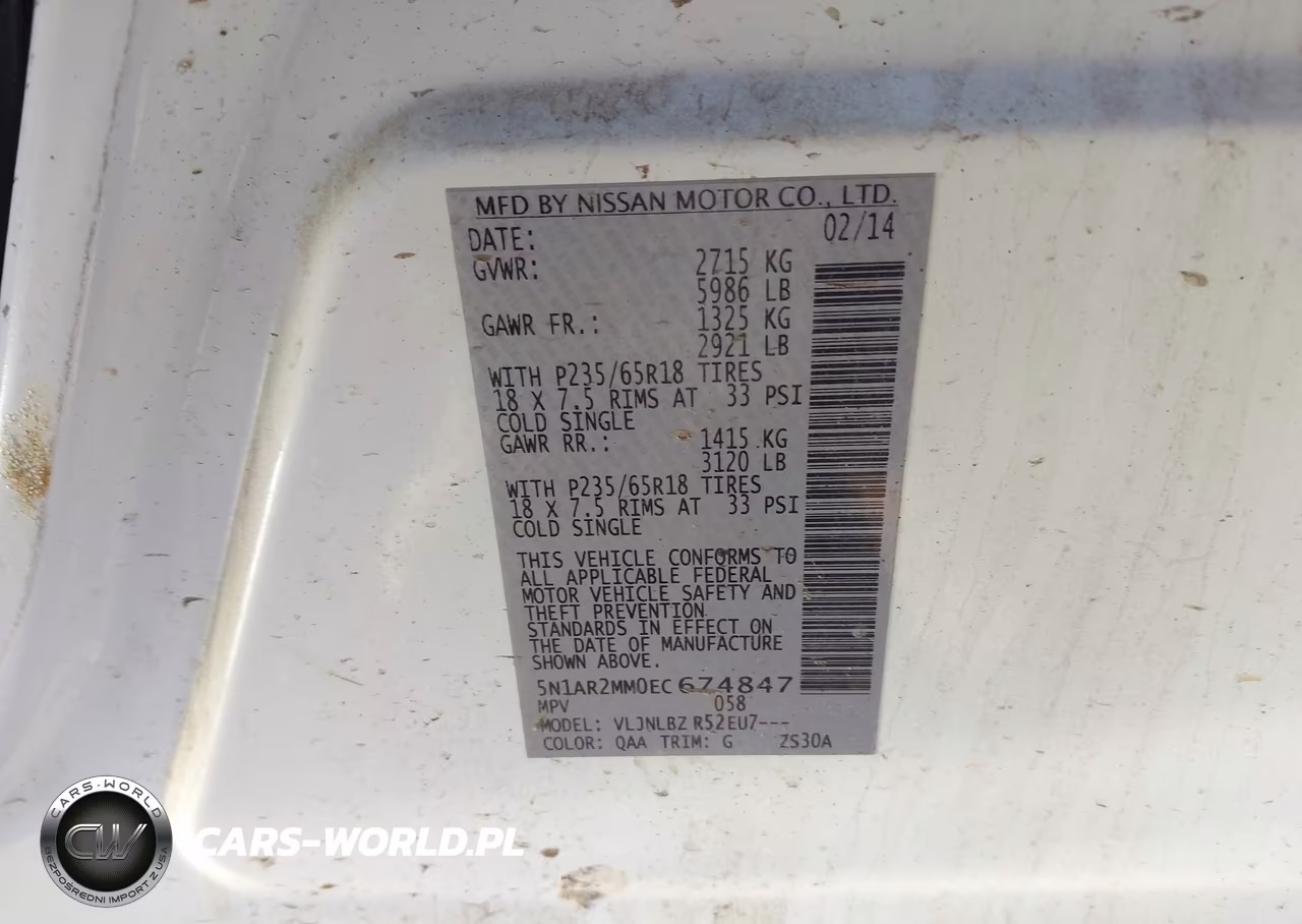 2014 Nissan Pathfinder Platinum-S-Sl-Sv VIN:5N1AR2MM0EC674847 - 9