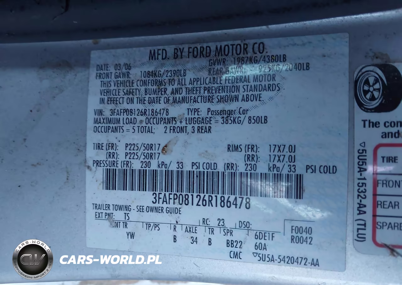 2006 Ford Fusion Sel VIN:3FAFP08126R186478 - 9