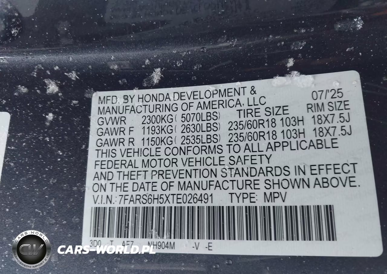 2026 Honda Cr-V Hybrid Awd Sport VIN:7FARS6H5XTE026491 - 9