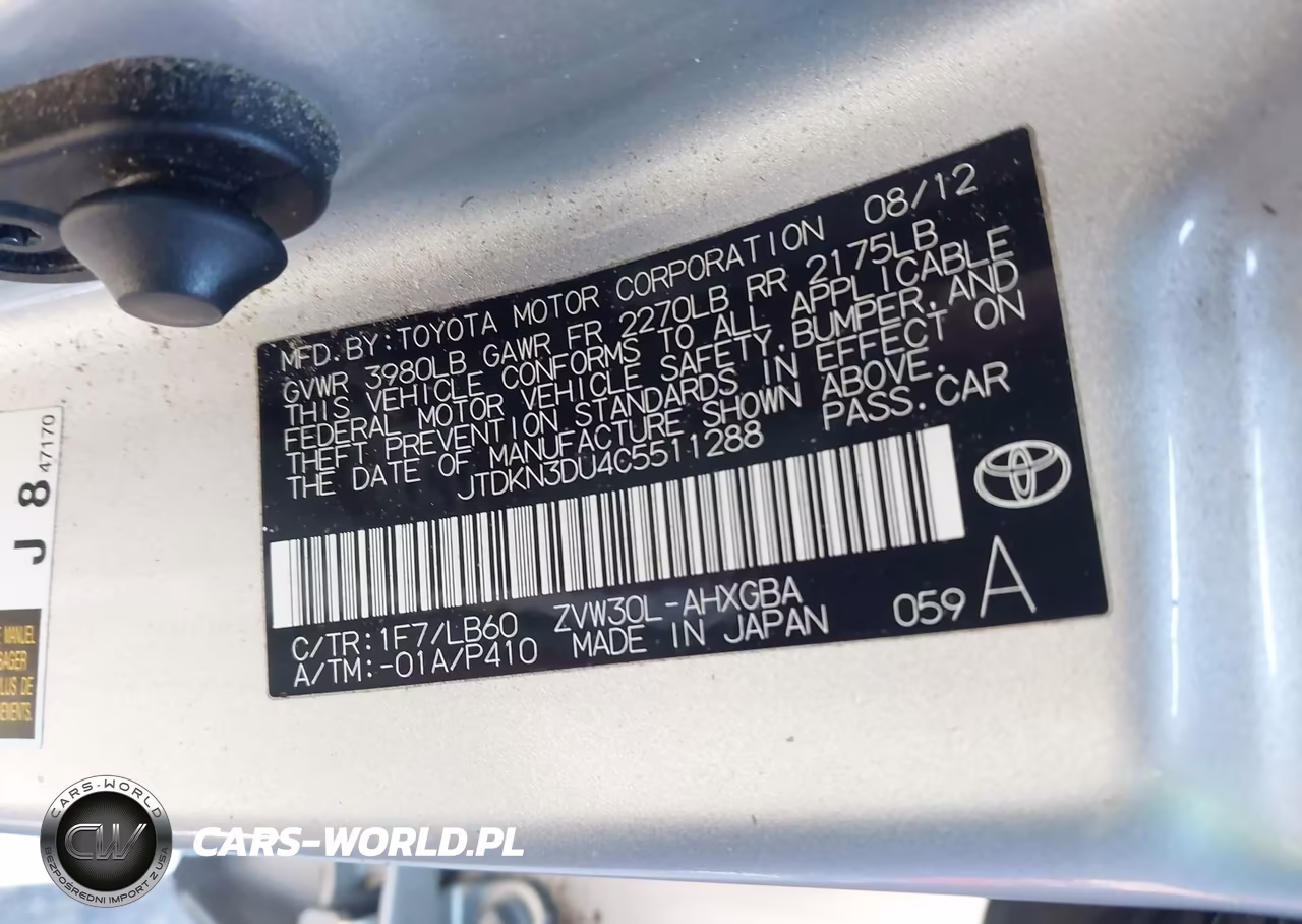 2012 Toyota Prius Four VIN:JTDKN3DU4C5511288 - 9