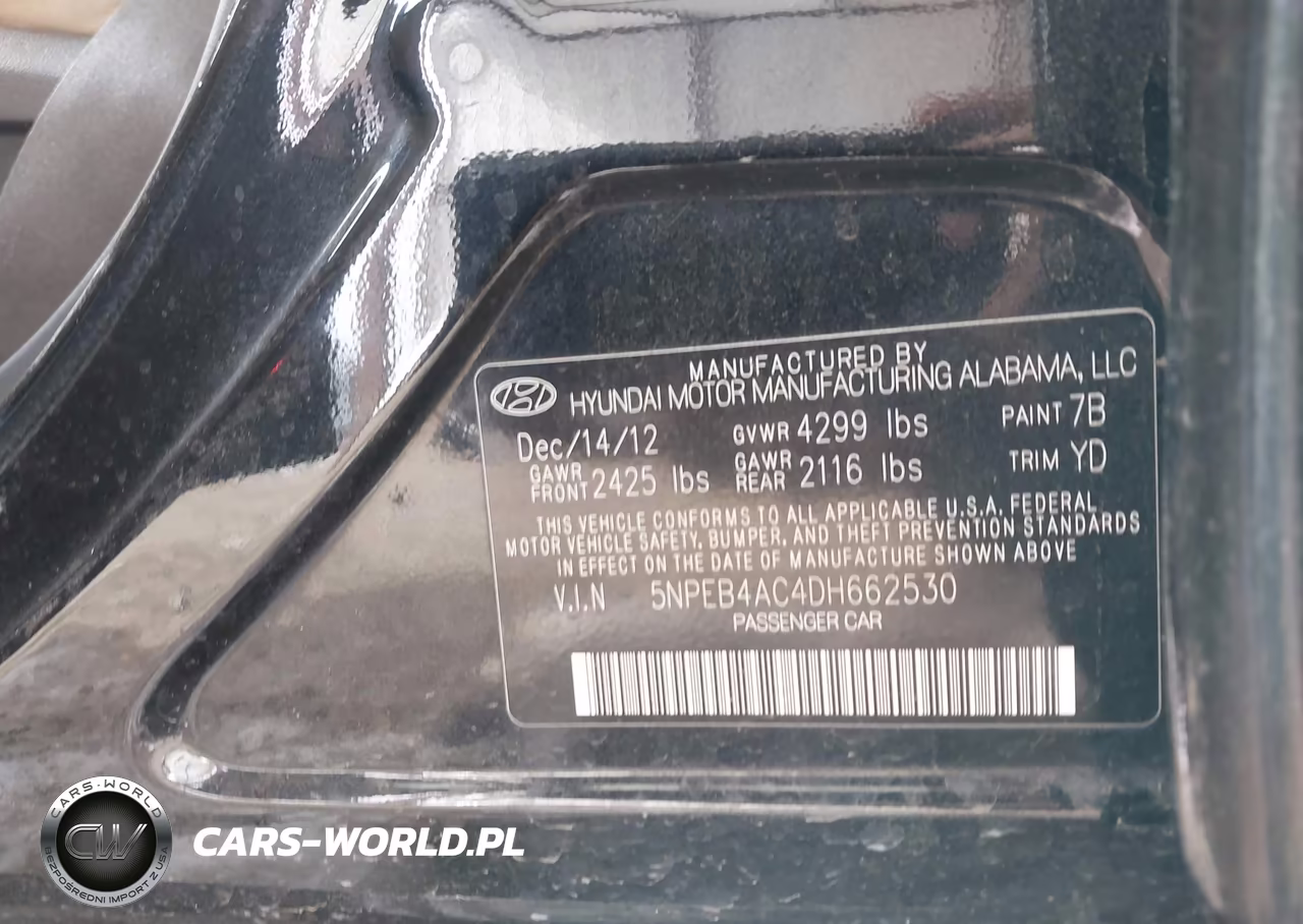 2013 Hyundai Sonata Gls VIN:5NPEB4AC4DH662530 - 9