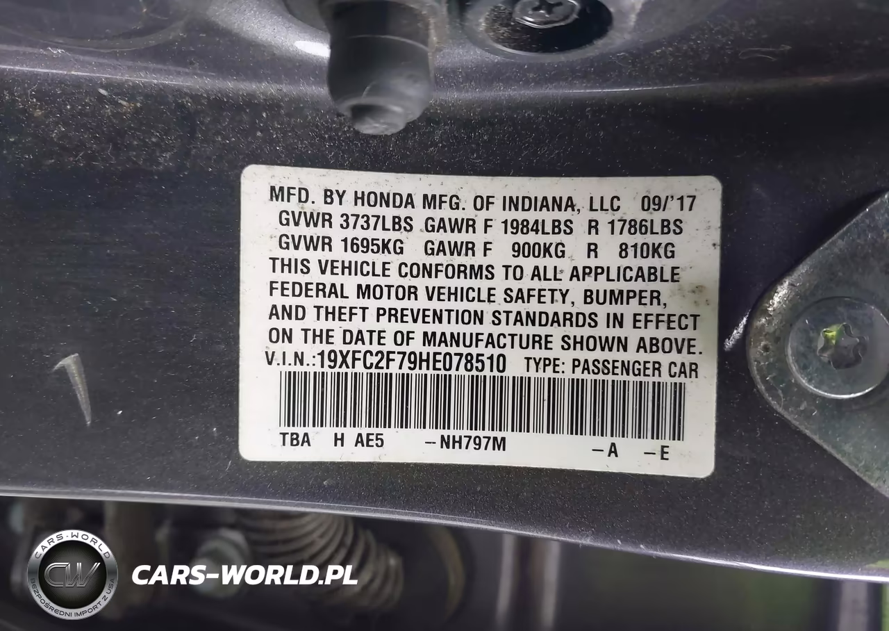 2017 Honda Civic Ex VIN:19XFC2F79HE078510 - 9