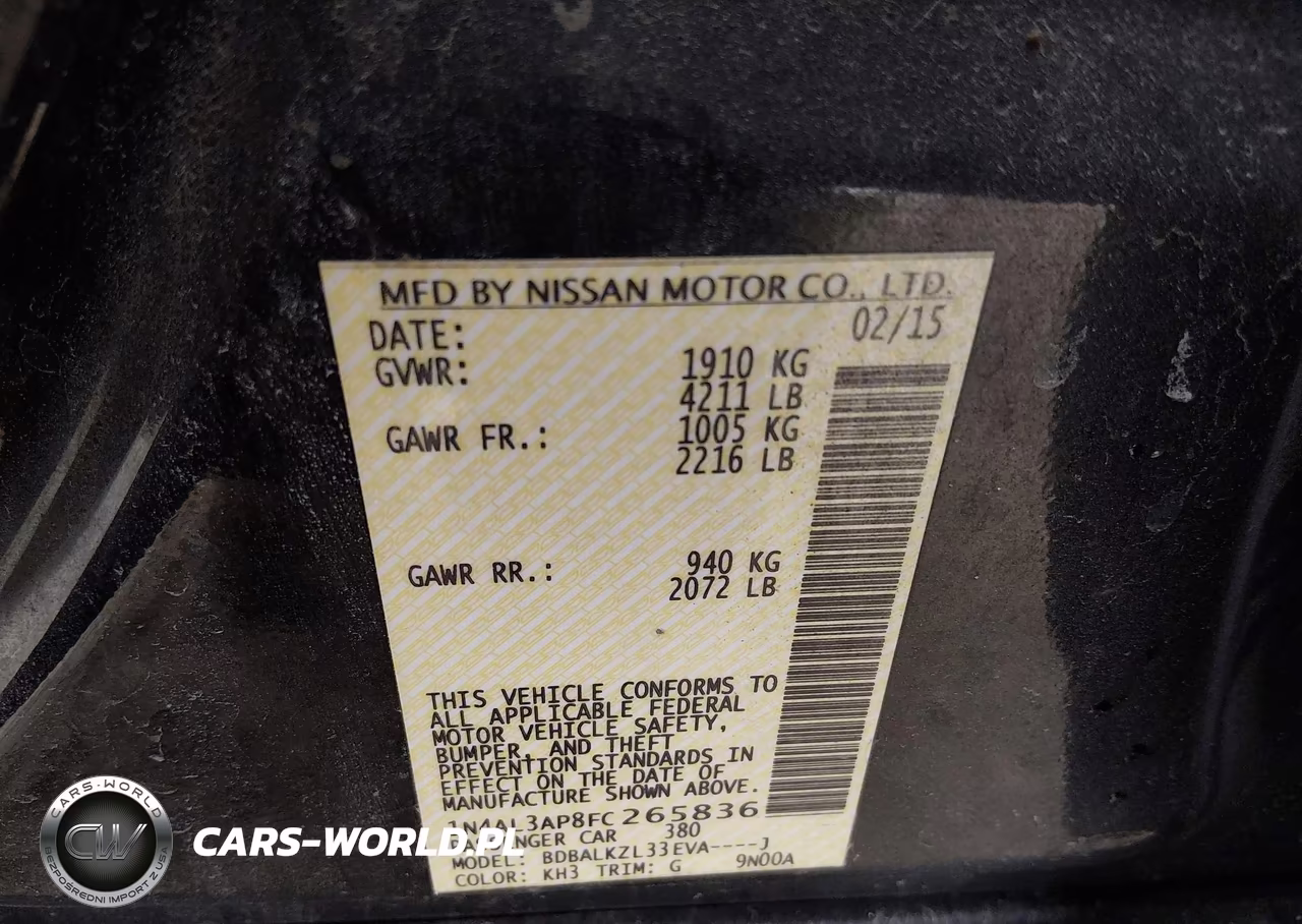2015 Nissan Altima 2.5 Sv VIN:1N4AL3AP8FC265836 - 9
