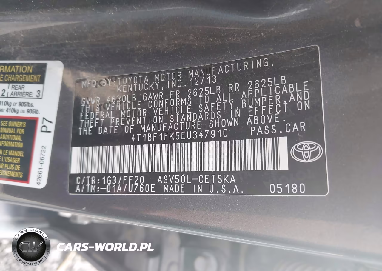 2014 Toyota Camry Se VIN:4T1BF1FK5EU347910 - 9