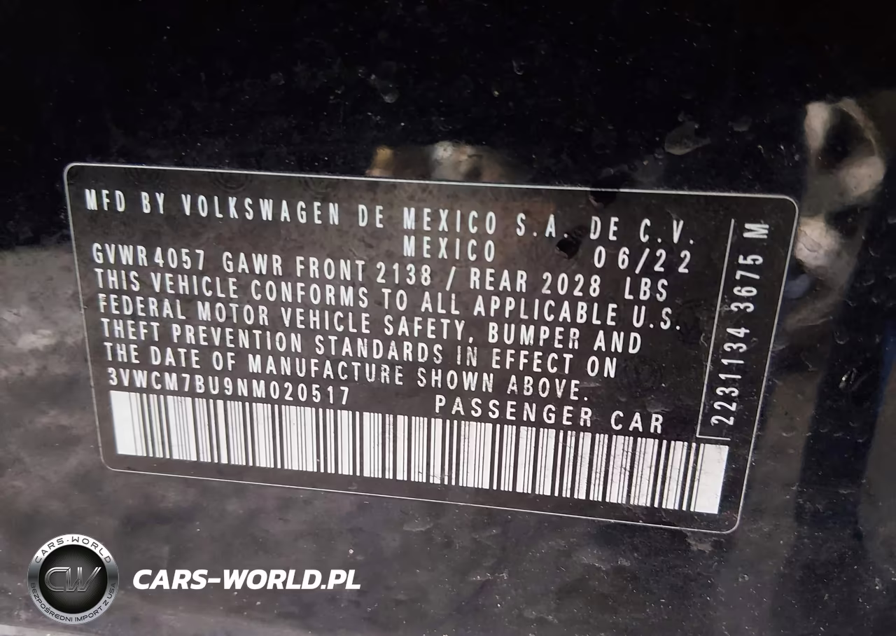 2022 Volkswagen Jetta 1.5T S VIN:3VWCM7BU9NM020517 - 9
