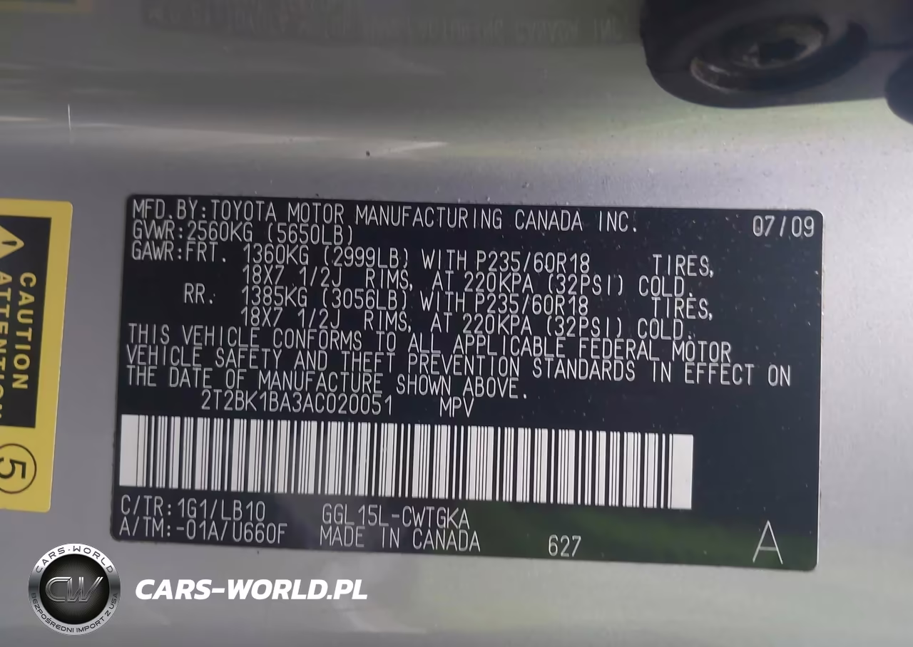 2010 Lexus Rx 350 VIN:2T2BK1BA3AC020051 - 9