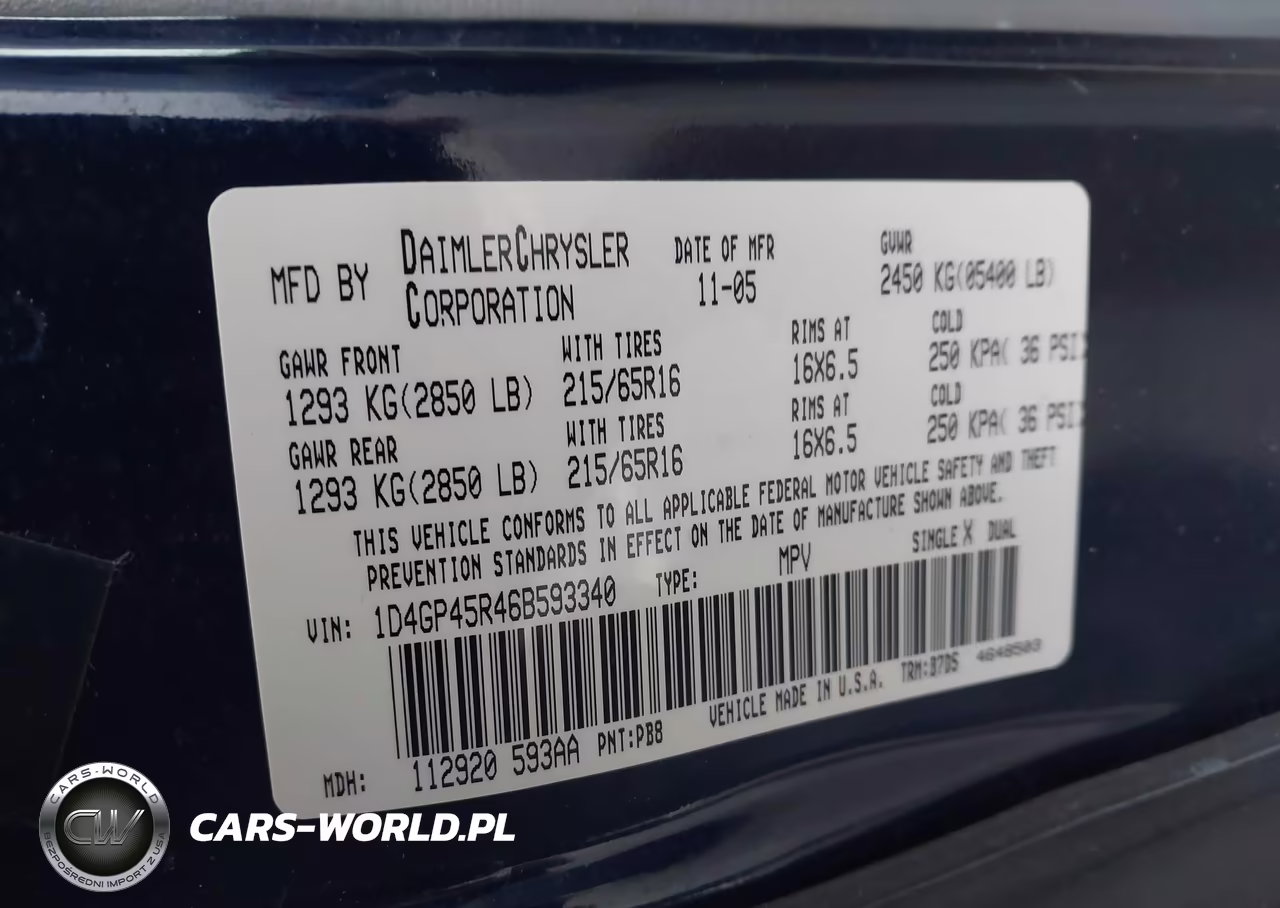 2006 Dodge Caravan Sxt VIN:1D4GP45R46B593340 - 9