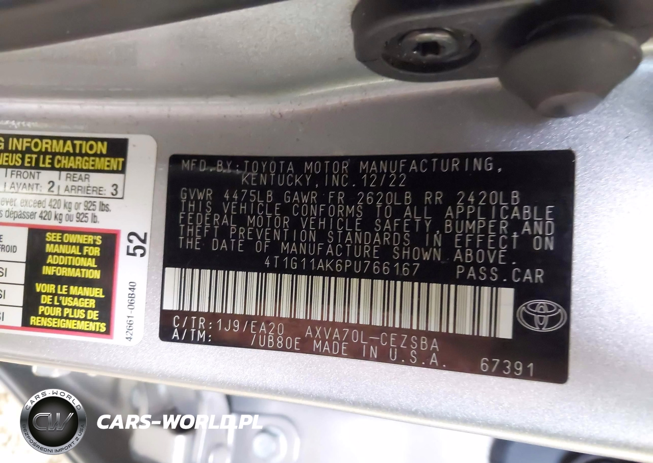 2023 Toyota Camry Se VIN:4T1G11AK6PU766167 - 9