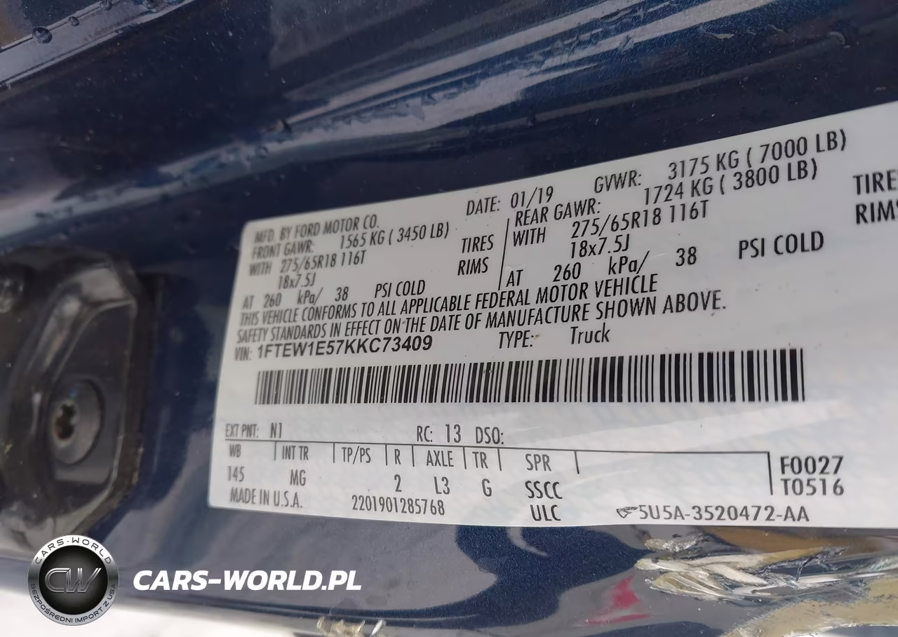 2019 Ford F-150 Xlt VIN:1FTEW1E57KKC73409 - 9