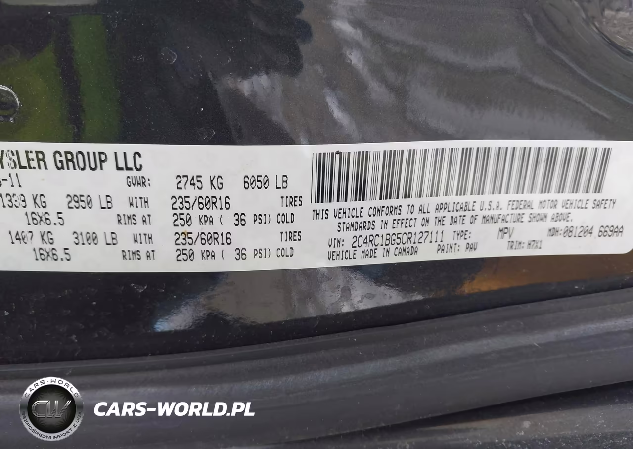 2012 Chrysler Town & Country Touring VIN:2C4RC1BG5CR127111 - 9