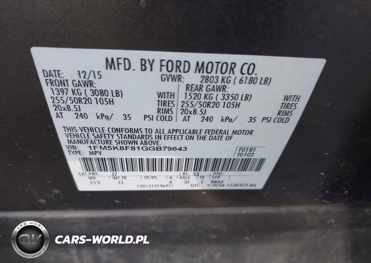 2016 Ford Explorer Limited VIN:1FM5K8F81GGB79643 - 9