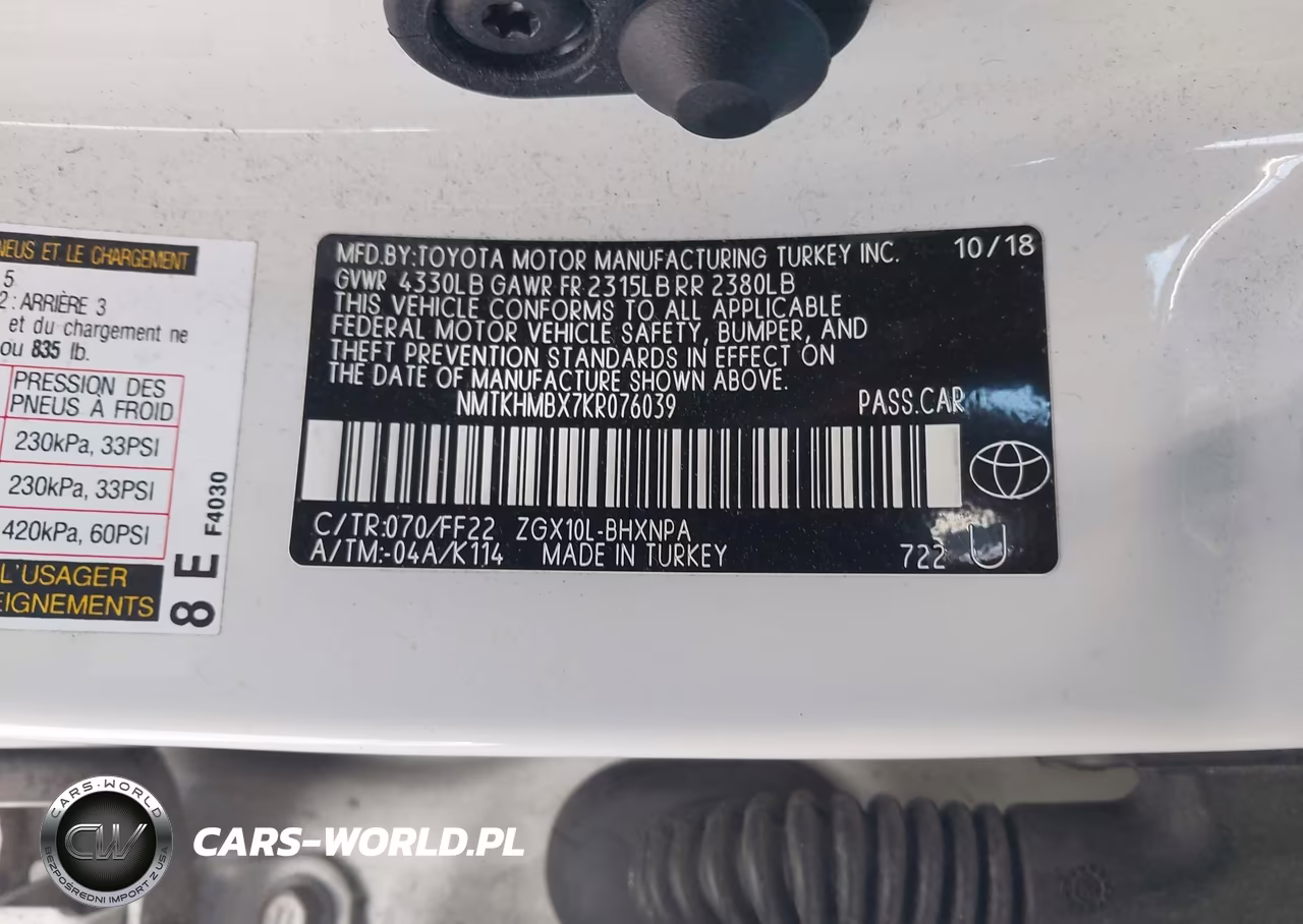 2019 Toyota C-Hr Xle VIN:NMTKHMBX7KR076039 - 9