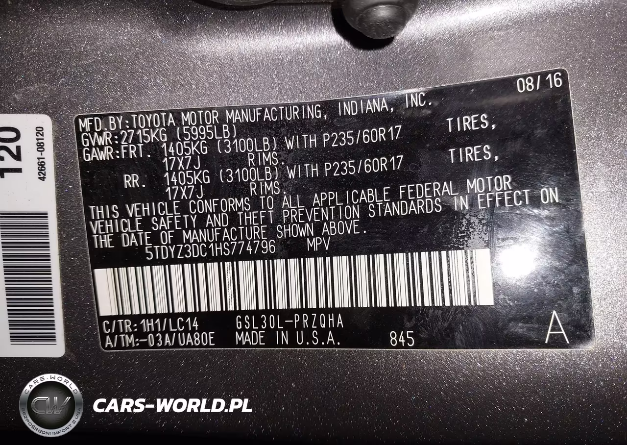 2017 Toyota Sienna Xle 8 Passenger VIN:5TDYZ3DC1HS774796 - 9