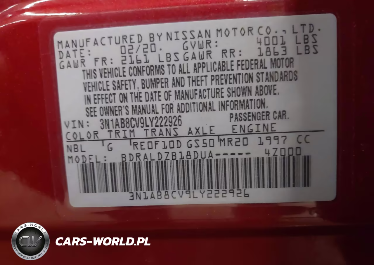 2020 Nissan Sentra Sv Xtronic Cvt VIN:3N1AB8CV9LY222926 - 9