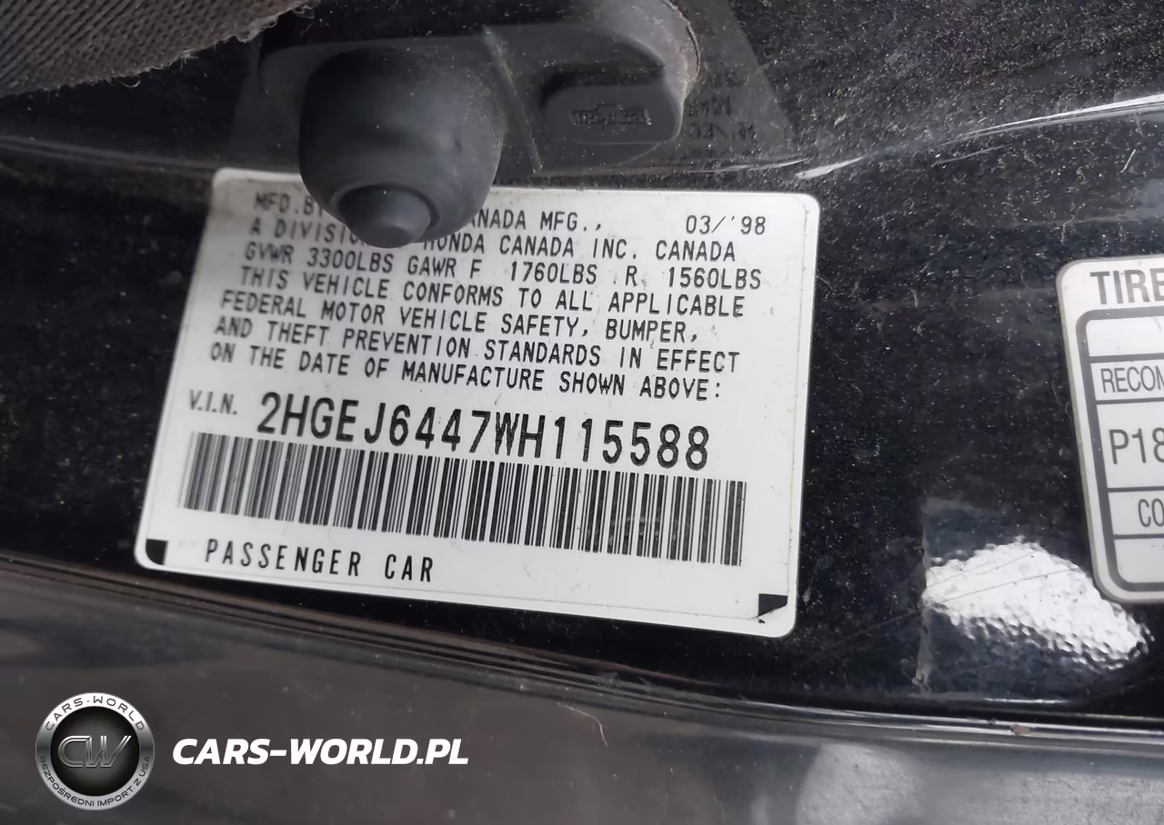 1998 Honda Civic Dx VIN:2HGEJ6447WH115588 - 9