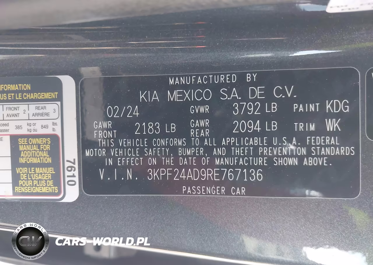 2024 Kia Forte Lxs VIN:3KPF24AD9RE767136 - 9