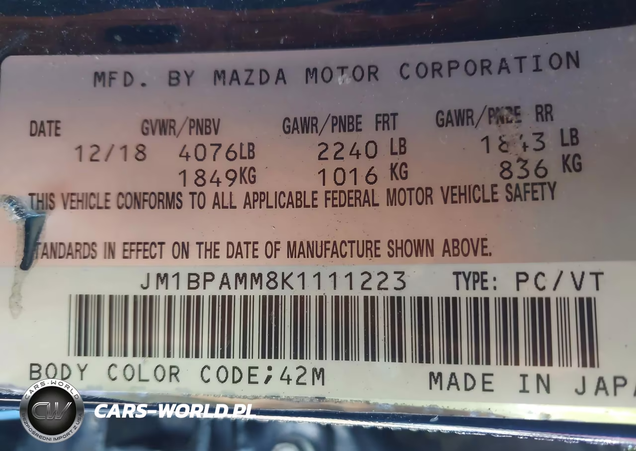 2019 Mazda 3 Preferred VIN:JM1BPAMM8K1111223 - 9