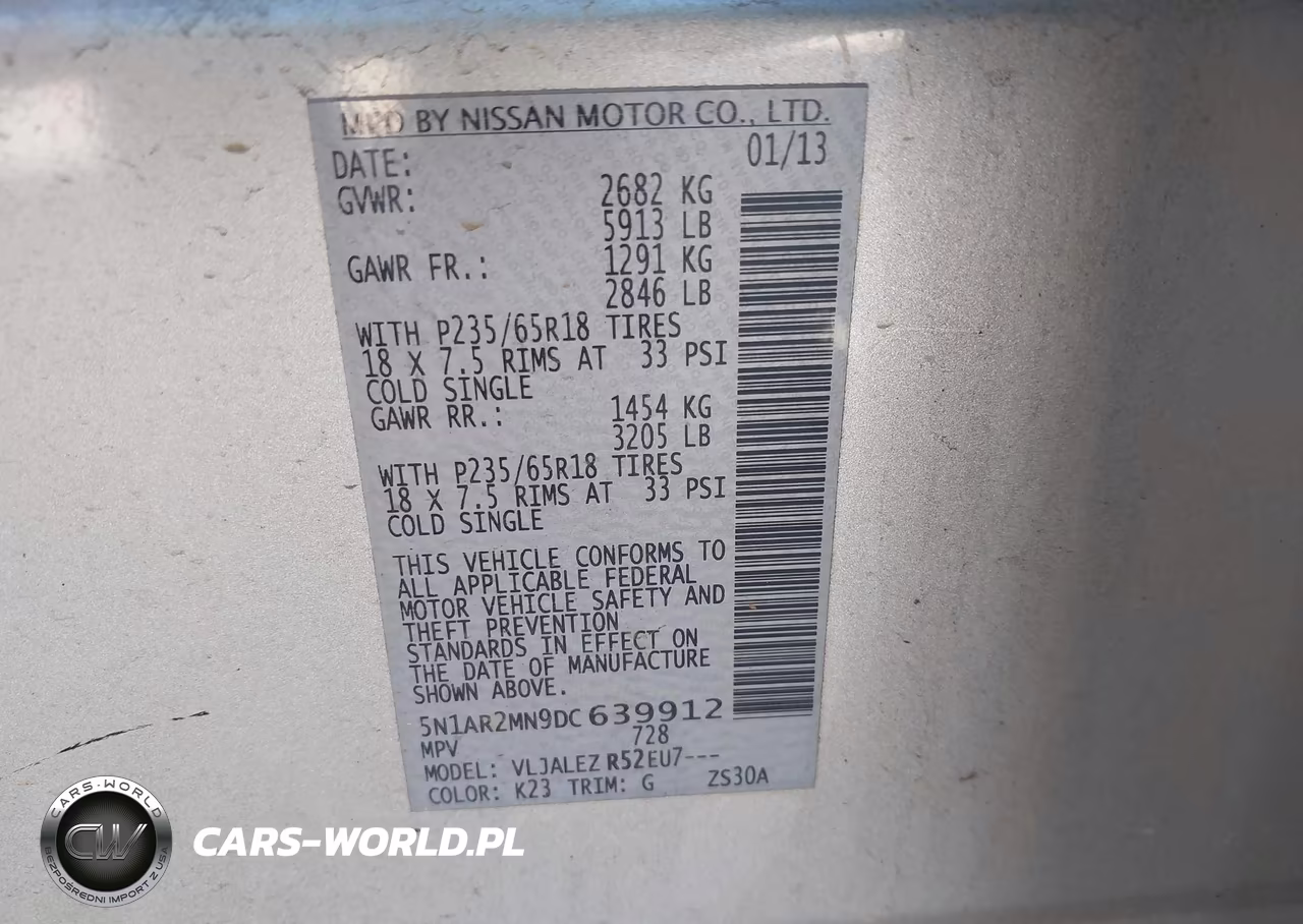2013 Nissan Pathfinder Sv VIN:5N1AR2MN9DC639912 - 9