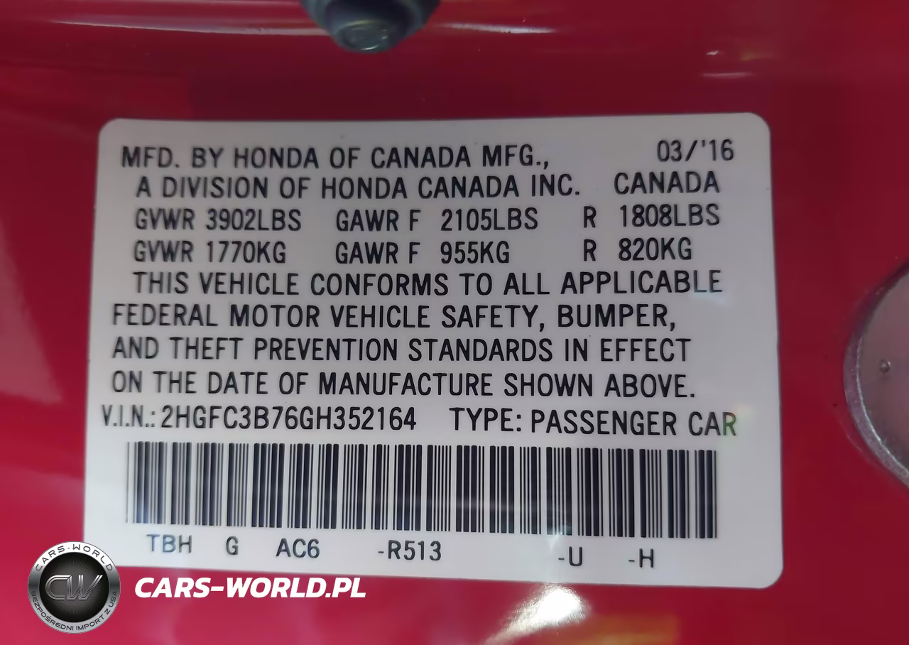 2016 Honda Civic Ex-L VIN:2HGFC3B76GH352164 - 9