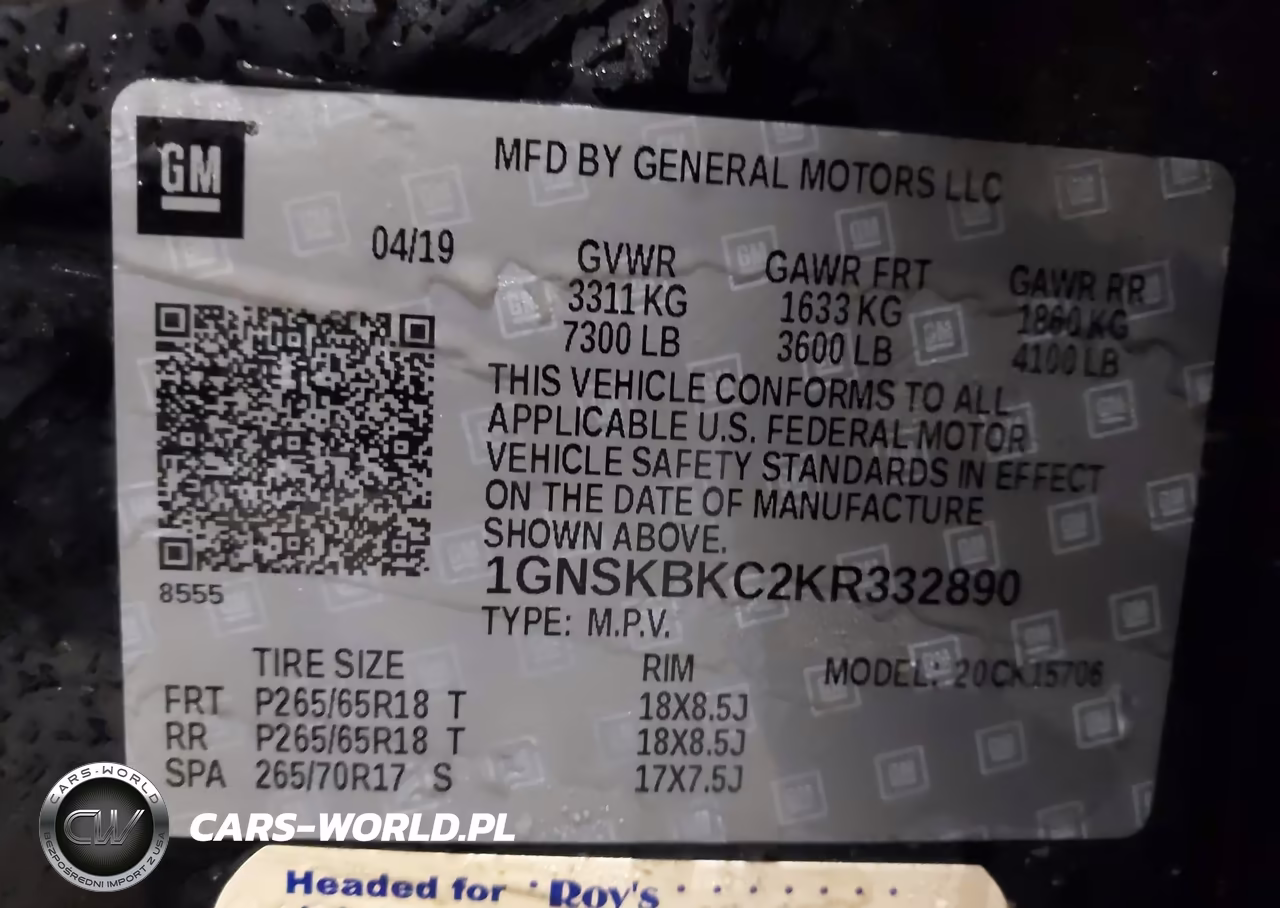 2019 Chevrolet Tahoe Lt VIN:1GNSKBKC2KR332890 - 9